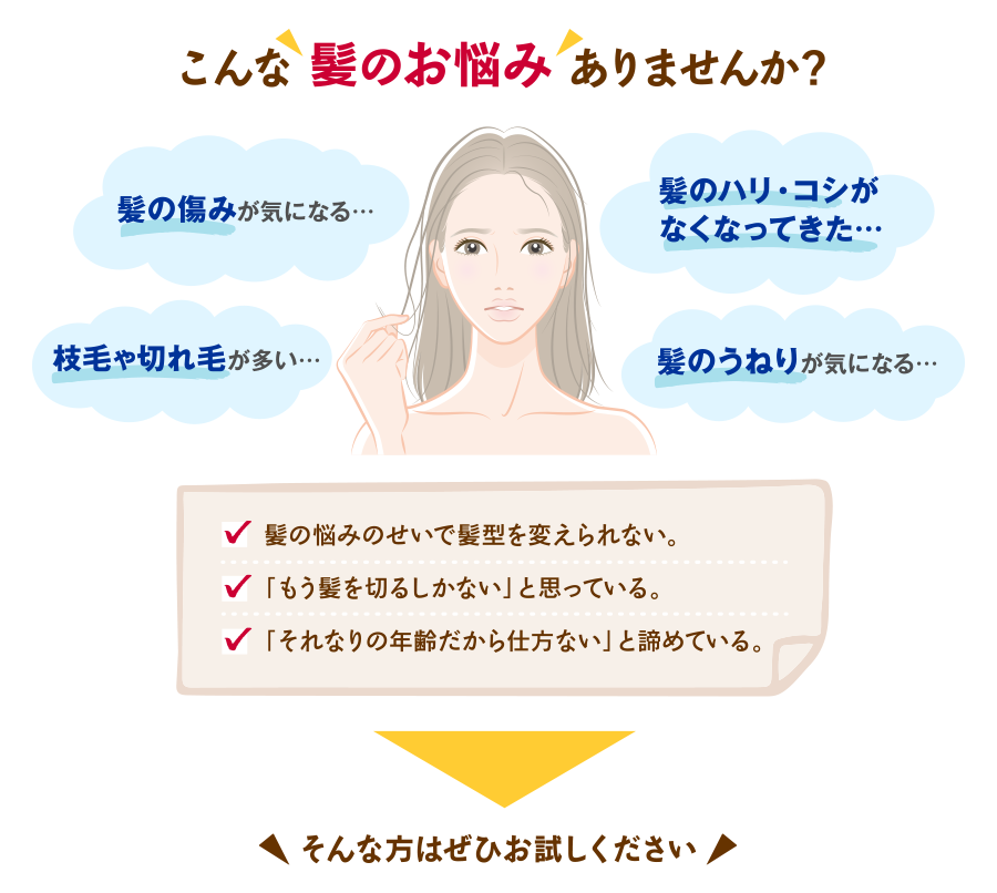 こんな 髪のお悩み ありませんか？